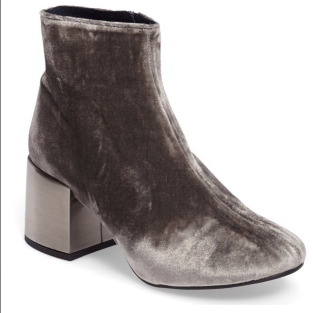 Topshop metallic silver frosted velvet size 8